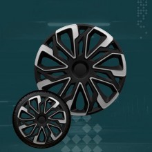 Set di 4 Copricerchi universale coppe auto Estoril Grigio/ Nero 14/15 Pollici