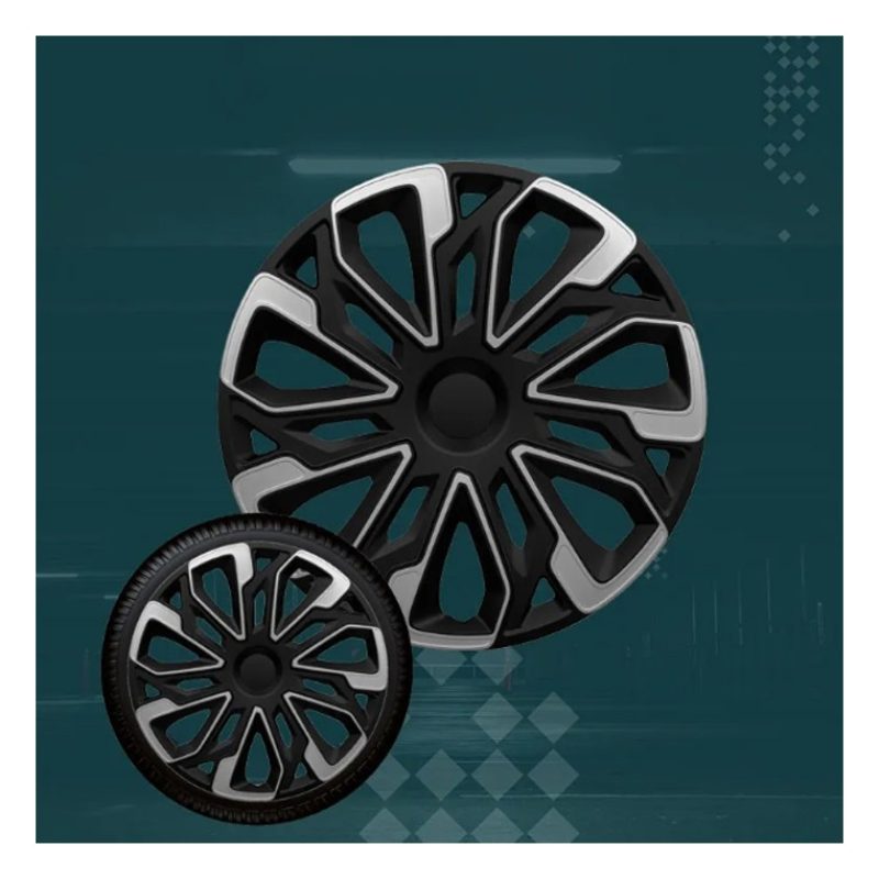4 RACING Set di 4 Copricerchi universale coppe auto Estoril Grigio/...