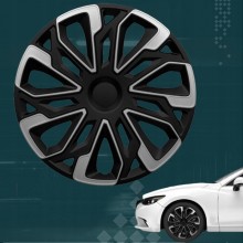 Set di 4 Copricerchi universale coppe auto Estoril Grigio/ Nero 14/15 Pollici