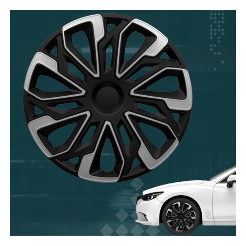 4 RACING Set di 4 Copricerchi universale coppe auto Estoril Grigio/...