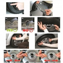 Set di 4 Copricerchi universale coppe auto Estoril Grigio/ Nero 14/15 Pollici