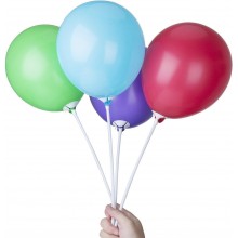 100 Bastoncini con valvole in carta per palloncini o mylar Gofiati ad aria Eco