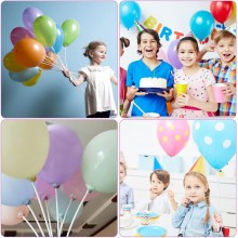 100 Bastoncini con valvole in carta per palloncini o mylar Gofiati ad aria Eco