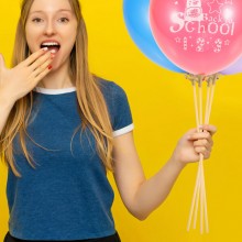 100 Bastoncini con valvole in carta per palloncini o mylar Gofiati ad aria Eco