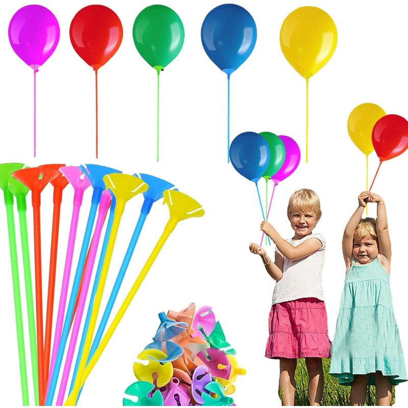120 Bastoncini con valvole colorati per palloncini o mylar Gofiati ad aria