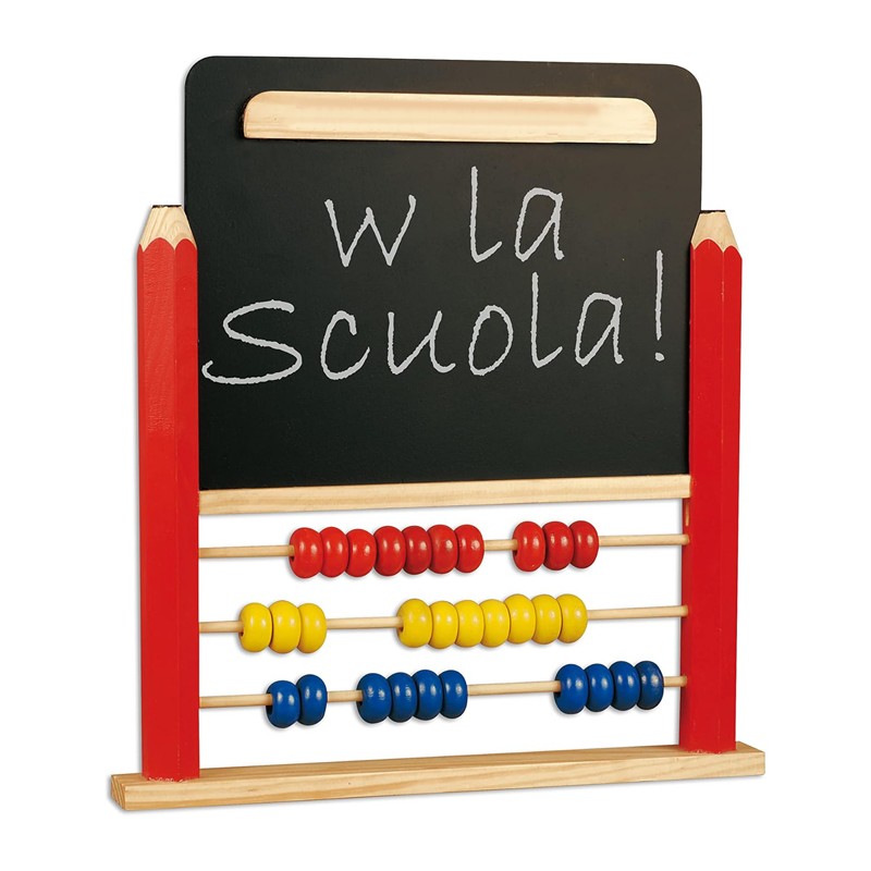 Lavagna in legno con pallottoliere in scatola per bambini multicolore disegno