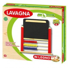 Lavagna in legno con pallottoliere in scatola per bambini multicolore disegno
