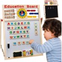 Lavagna con pallottoliere magnetica in legno gessetti e pennarello per bambini