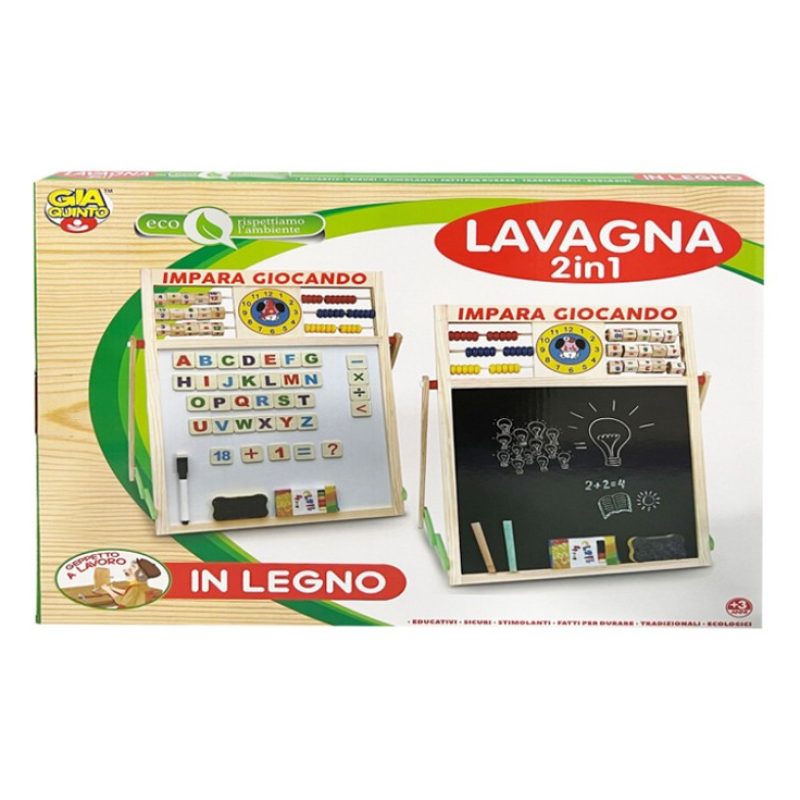 Giaquinto Lavagna con pallottoliere magnetica in legno gessetti e p...