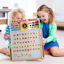Lavagna con pallottoliere magnetica in legno gessetti e pennarello per bambini