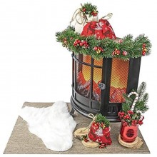 Lanterna Con Fuoco Led Camino 24,5x12,5x30 cm Caminetto Decorativo Natale