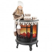 Lanterna Con Fuoco Led Camino 30,5x16x35,5 cm Caminetto Decorativo Natale