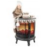 DGBAVARIA Lanterna Con Fuoco Led Camino 30,5x16x35,5 cm Caminetto D...