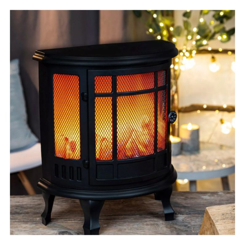 DGBAVARIA Lanterna Con Fuoco Led Camino 30,5x16x35,5 cm Caminetto D...