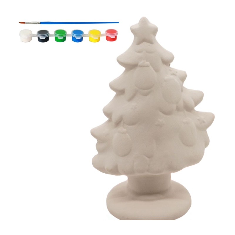 Decorazione ceramica Albero Natale fai da te da pitturare natalizia decoupage
