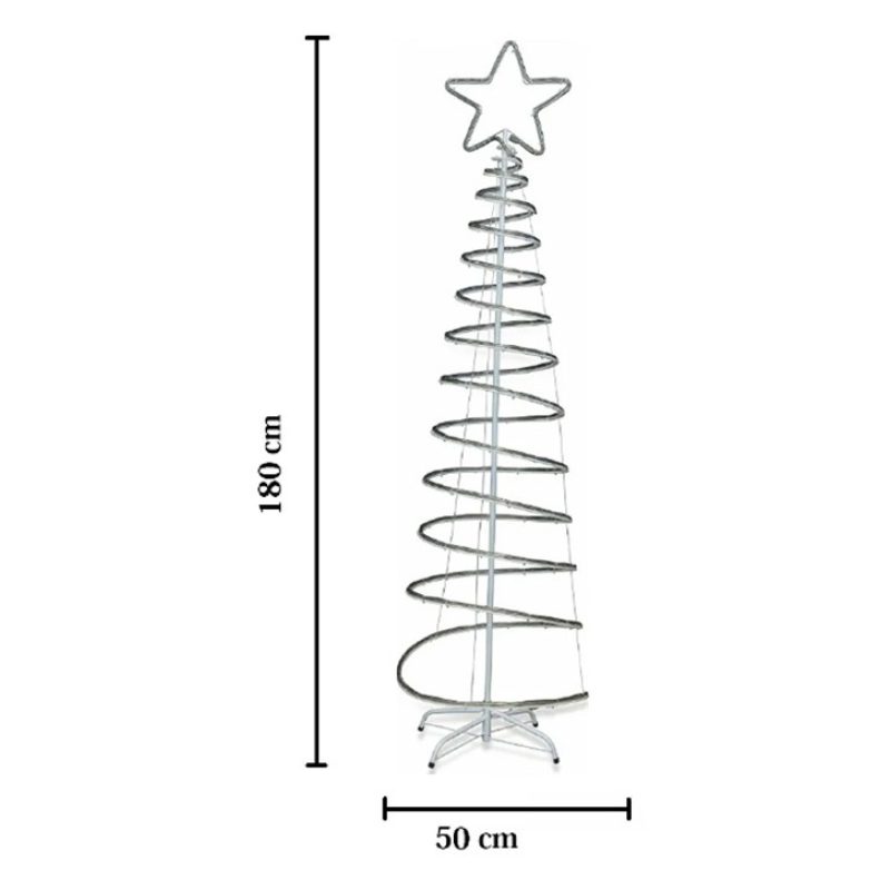 AD Trend Albero di natale Luminoso 180x50cm con Luci LED Bianco fre...