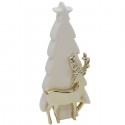 Decorazione natalizia in ceramica albero e renna natale 23cm