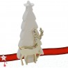 FGF Decorazione natalizia in ceramica albero e renna natale 23cm fo...