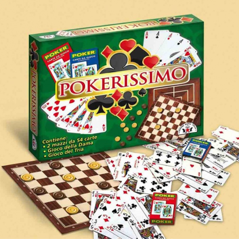 Edizione Marca Stella Gioco da tavolo Dama Tria Poker 2 Mazzi 54 Ca...