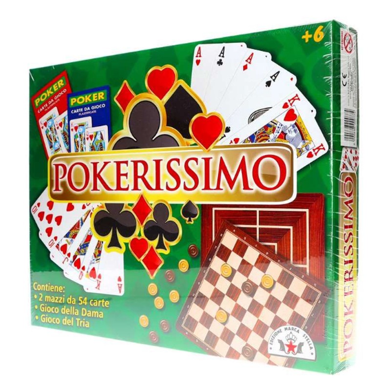 Edizione Marca Stella Gioco da tavolo Dama Tria Poker 2 Mazzi 54 Ca...