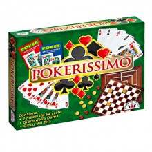 Gioco da tavolo Dama Tria Poker 2 Mazzi 54 Carte Gioco società Pokerissimo