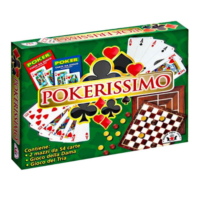 Edizione Marca Stella Gioco da tavolo Dama Tria Poker 2 Mazzi 54 Ca...