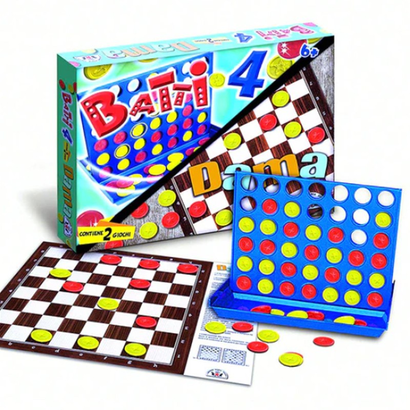 Gioco Batti 4 Dama Gioco di Società Gioco da Tavolo Arti per bambini 6+