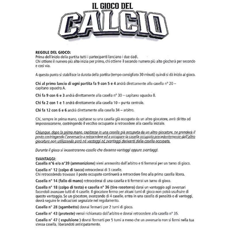 Gioco di Società il Gioco del calcio da tavolo bambini 6+ Edizione ...