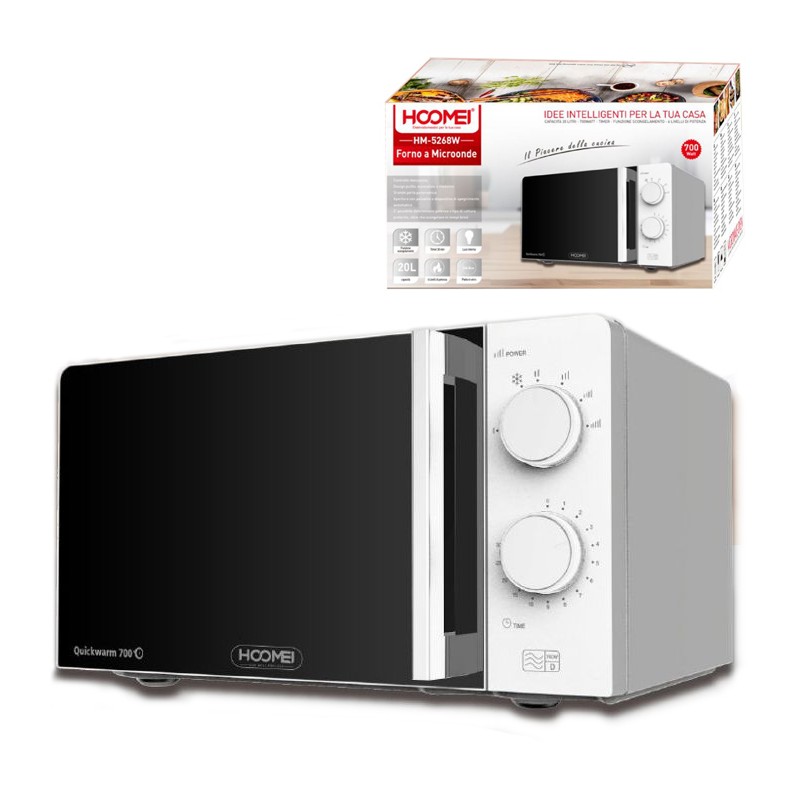 Forno Fornetto Microonde Elettrico 20 Lt 700W 6 Livelli di Potenza Timer 30 min