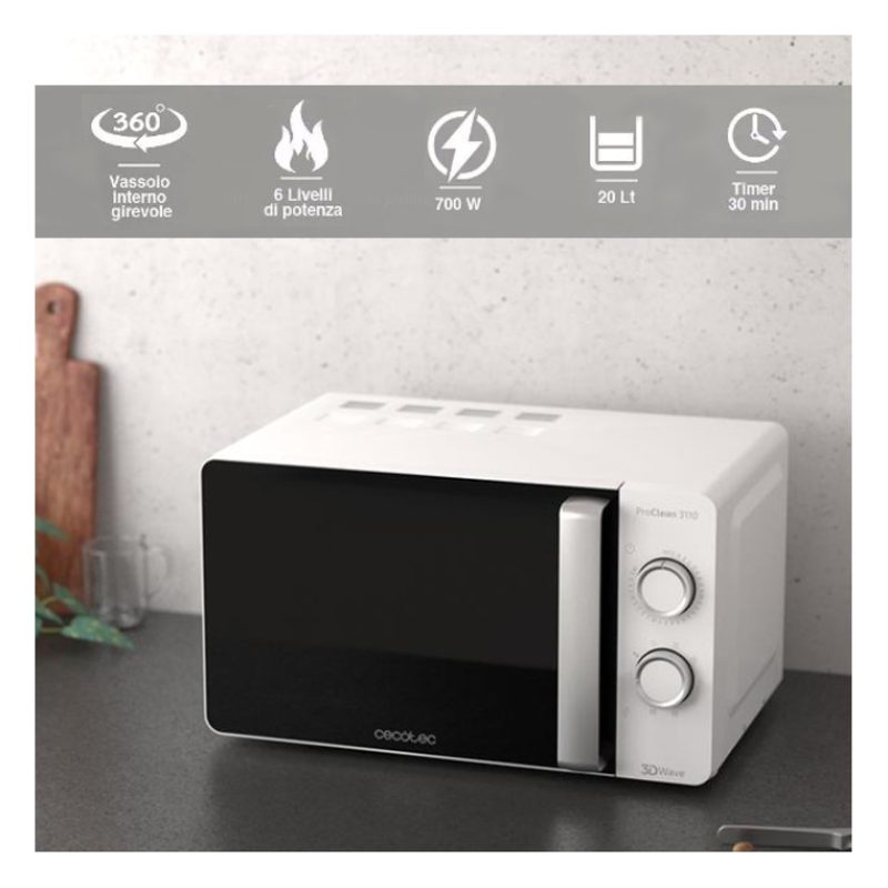 HOOMEI Forno Fornetto Microonde Elettrico 20 Lt 700W 6 Livelli di P...