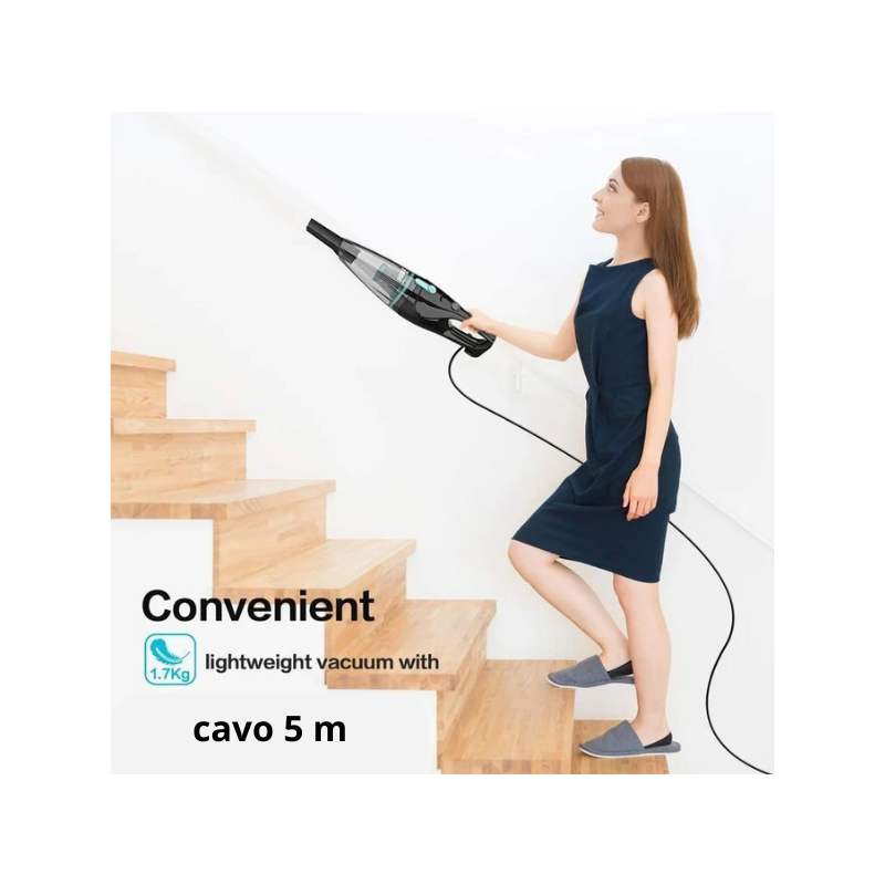 HOOMEI Aspirapolvere ciclonica scopa elettrica 2 in 1 600W con filt...