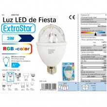 Lampada lampadina led RGB rotante Effetto luci Multicolor E27 Discoteca natale