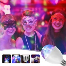 Lampada lampadina led RGB rotante Effetto luci Multicolor E27 Discoteca natale