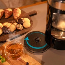 Bollitore Elettrico Acqua Calda 1.7L 2200W in Acciaio Scalda Bevande Tisane Thè