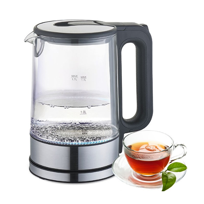 Bollitore Elettrico Acqua Calda 1.7L 2200W in Acciaio Scalda Bevande Tisane Thè