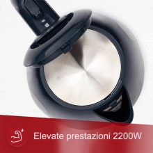 Bollitore Elettrico Acciaio inox 1.8L 2200W Acqua Calda Bevande Tisane Thè