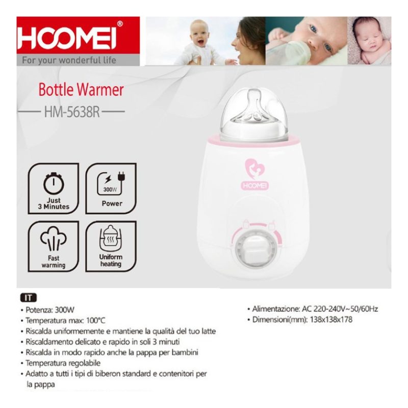 HOOMEI Scaldabiberon Elettrico Scaldalatte Scaldapappa Bimbo 300W R...