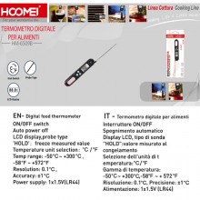 Termometro digitale da cucina sonda alimenti caldi e freddi barbecue display LCD