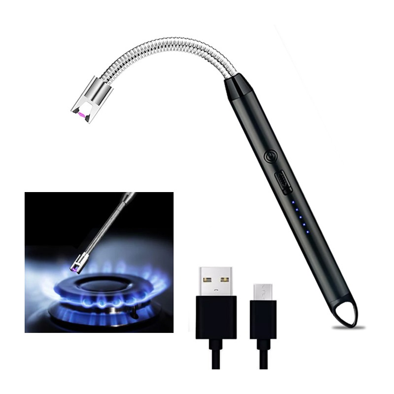 Accendino A Candela Elettrico USB Ricaricabile Accendigas Barbecue Campeggio
