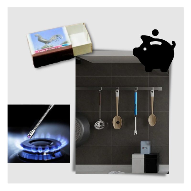 HOOMEI Accendino A Candela Elettrico USB Ricaricabile Accendigas Ba...