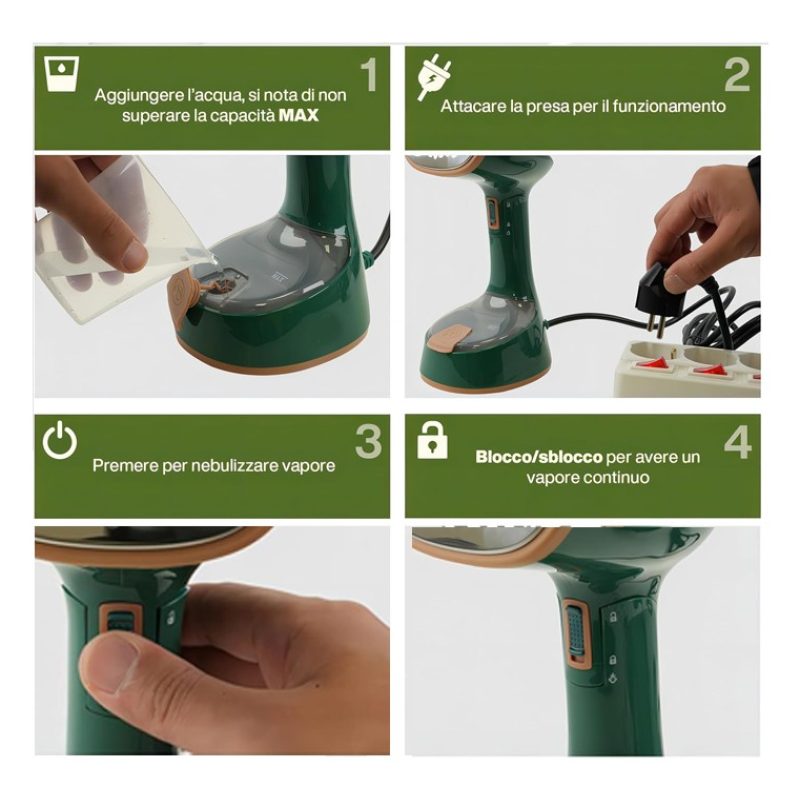 HOOMEI Ferro da Stiro Verticale 165ML Stiratrice Verticale,1600W po...