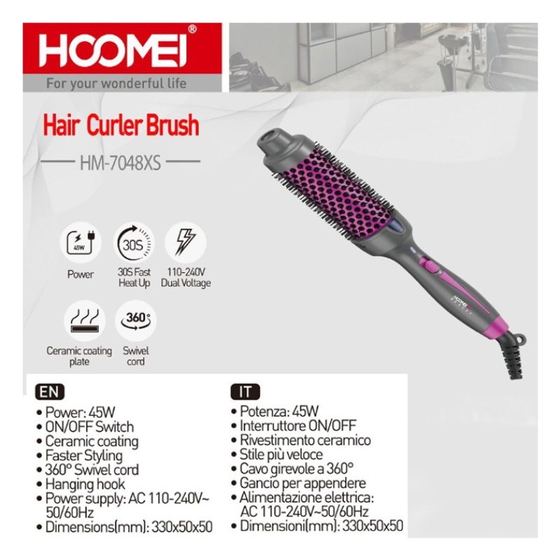 HOOMEI Spazzola Asciugacapelli Multifunzione Spazzola in ceramica p...