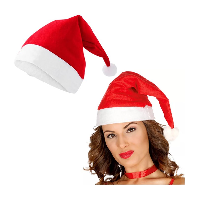 Cappello di Babbo Natale 12 pz per feste Travestimento accessorio natalizio