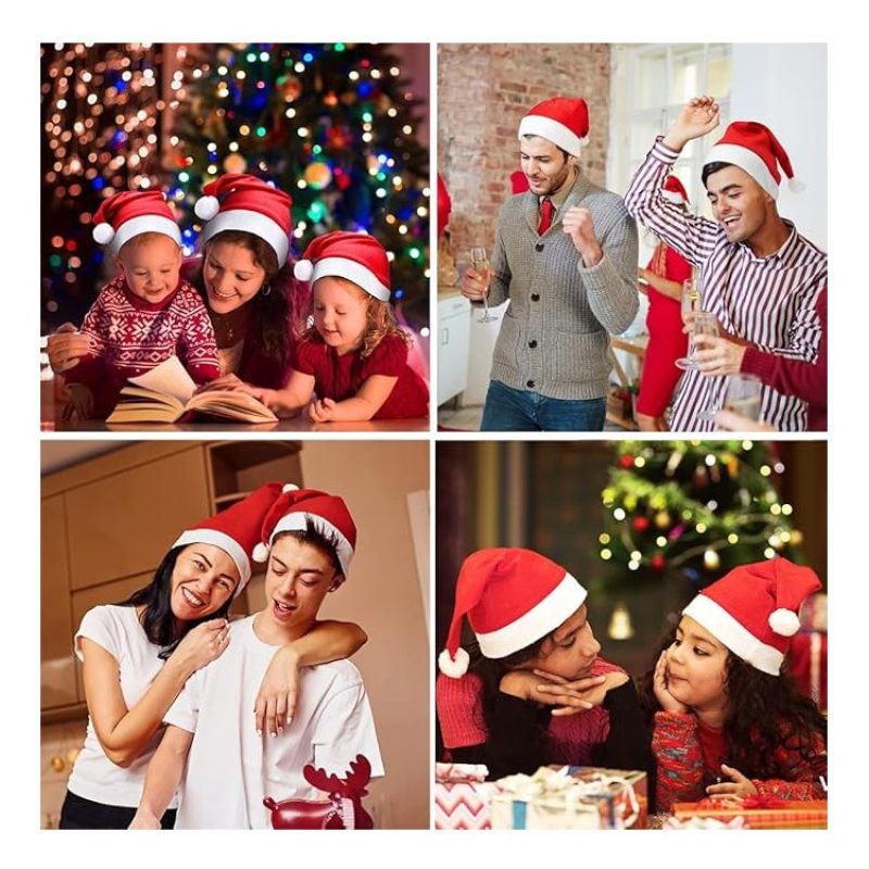 FGF Cappello di Babbo Natale 12 pz per feste Travestimento accessor...