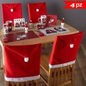 4 Coprisedia natalizi cappello babbo natale decorazione natalizi sedia 50X60cm