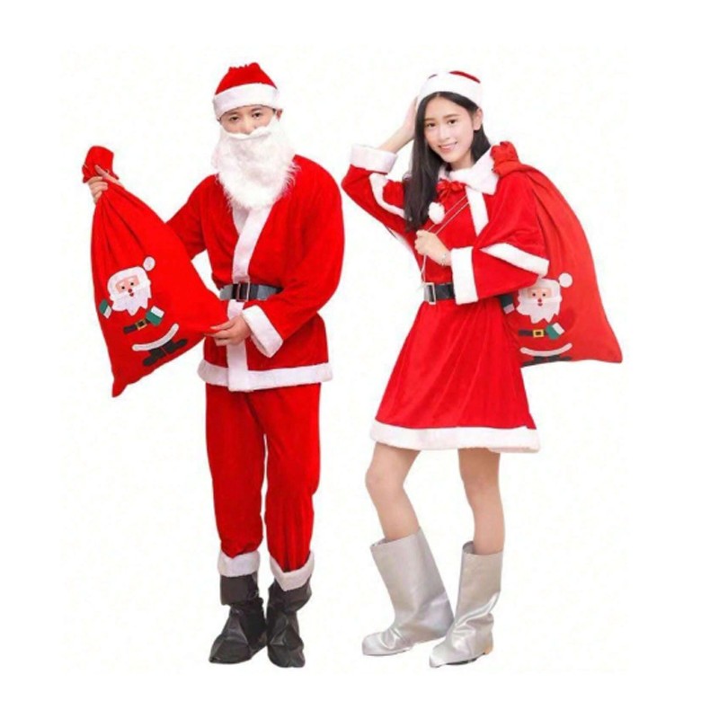 FGF Costume Mamma Natale carnevale vestito adulta Babbo natale donn...