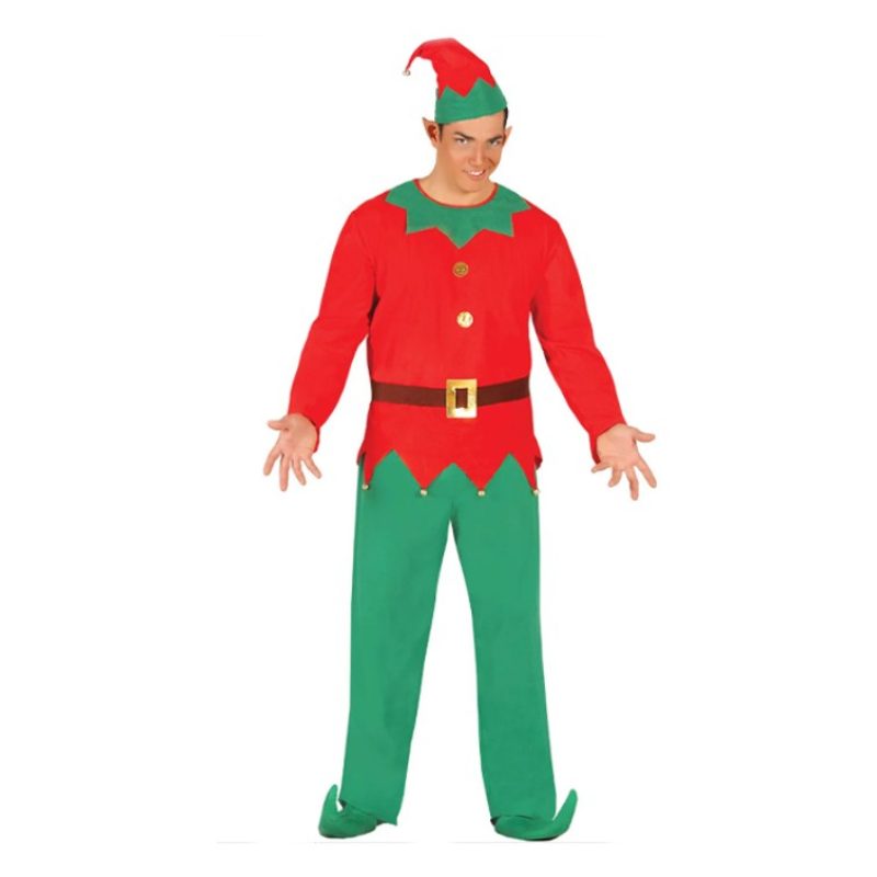 Guirca Costume da elfo tradizionale aiutante di Babbo Natale tg L 5...