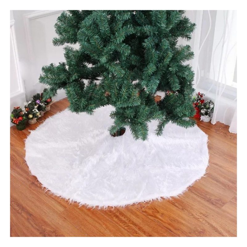 Tappeto Gonna Copertura Base Albero di Natale 60/90/120 cm Bianco E...