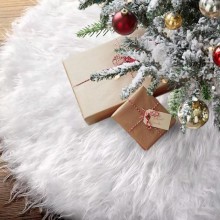 Tappeto Gonna Copertura Base Albero di Natale 60/90/120 cm Bianco Effetto Neve