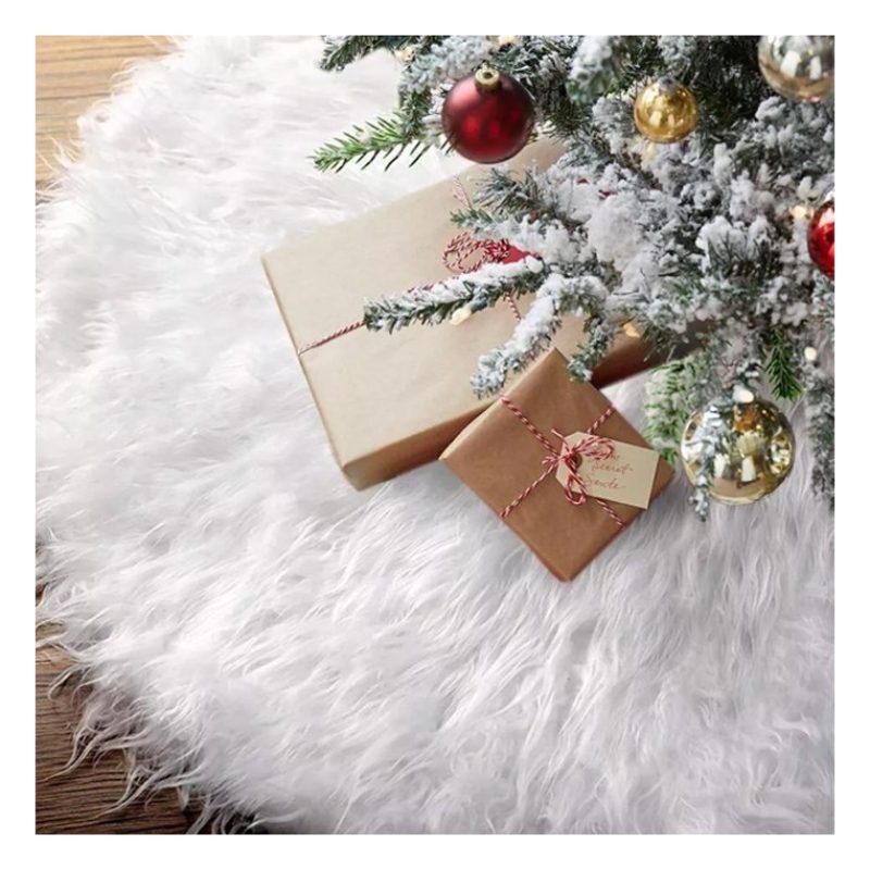 Tappeto Gonna Copertura Base Albero di Natale 60/90/120 cm Bianco E...